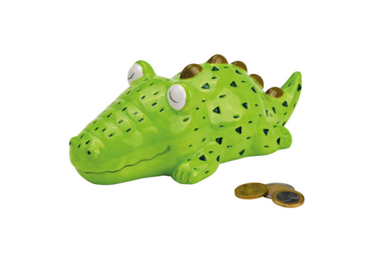 Tirelire Crocodile - Céramique Verte 22 x 8 x 11 cm - 10039294 - WURM
