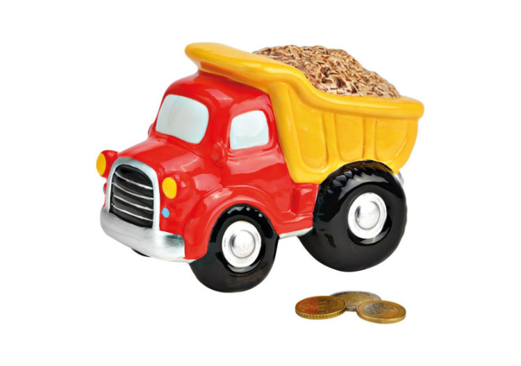 Tirelire Camion Tipper - Céramique Rouge 16 x 11 x 11 cm - 10039302 - WURM