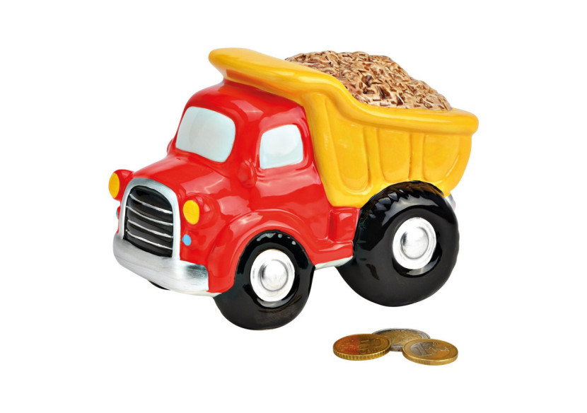 Tirelire Camion Tipper - Céramique Rouge 16 x 11 x 11 cm - 10039302 - WURM