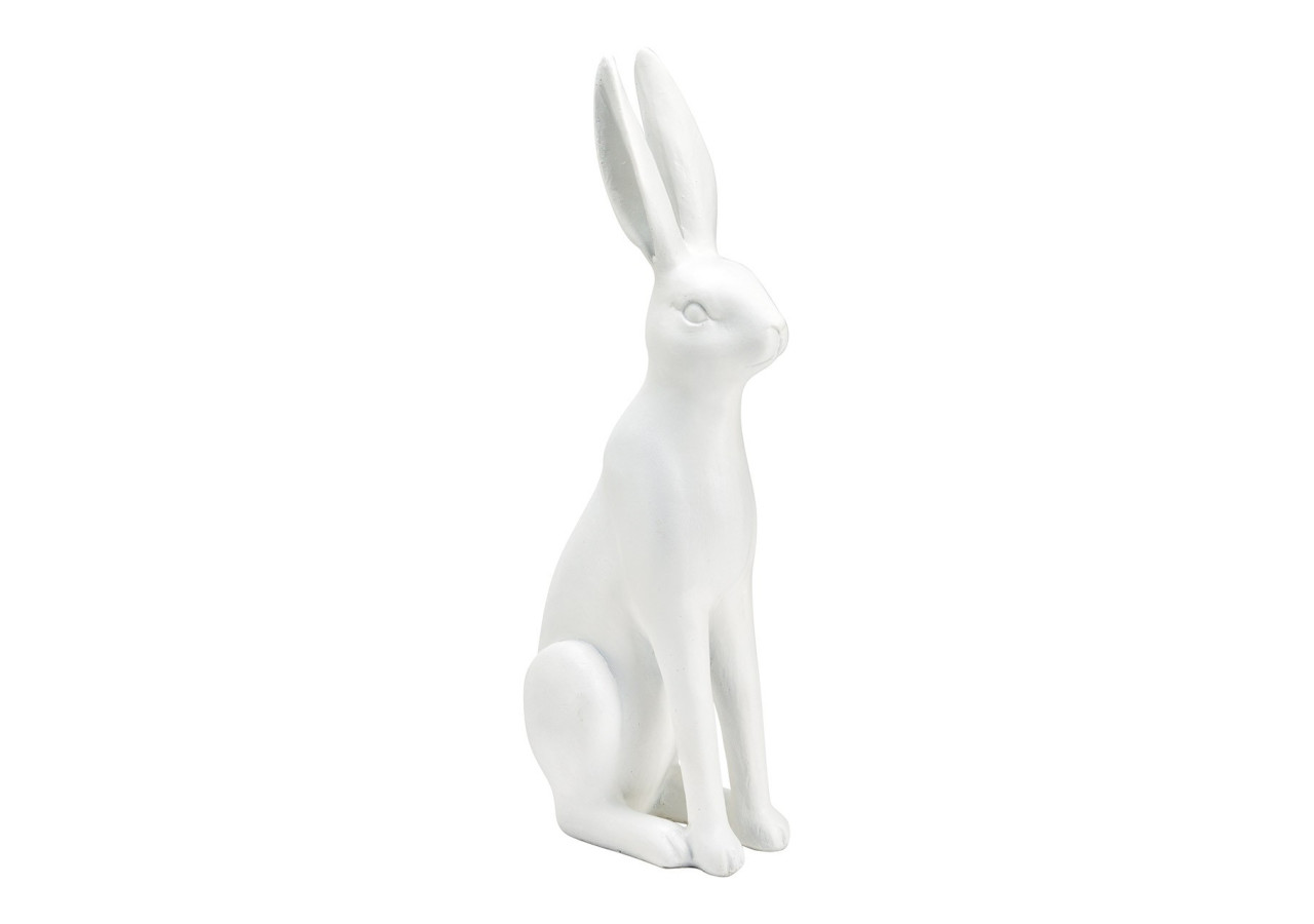 Lapin en Poly - Décoration blanche, dimensions 10x36x14cm - 10039507 - WURM