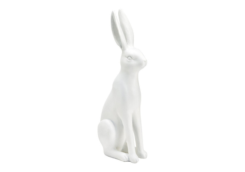 Lapin en Poly - Décoration blanche, dimensions 10x36x14cm - 10039507 - WURM
