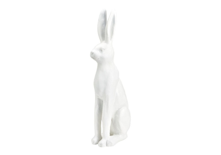 Grand Lapin en Poly - Décoration blanche, dimensions 12x52x18cm - 10039508 - WURM