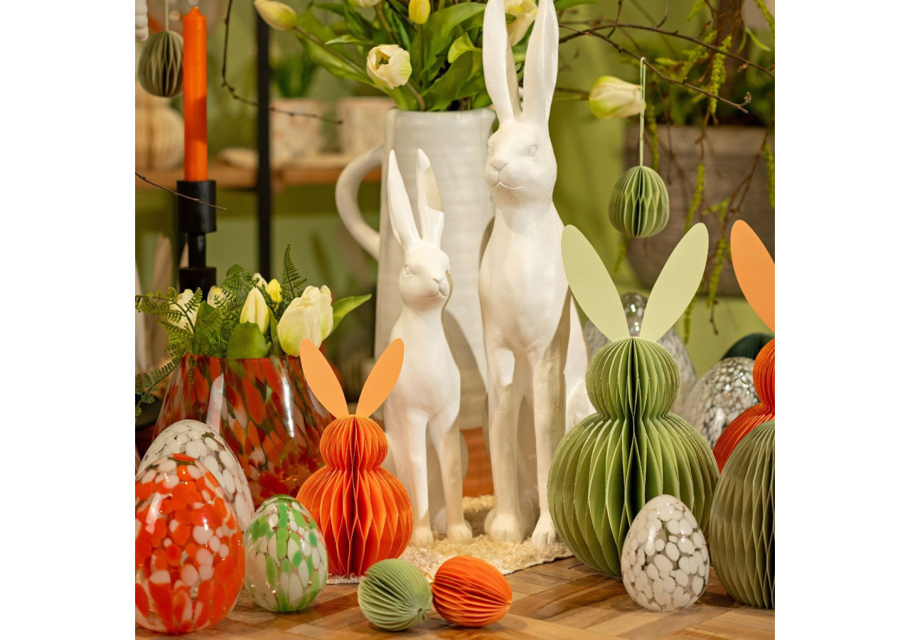 Grand Lapin en Poly - Décoration blanche, dimensions 12x52x18cm - 10039508 - WURM