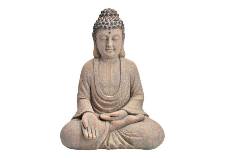Statue de Bouddha en Magnésie - Finition antique brune 42x58x31cm - 10039627 - WURM