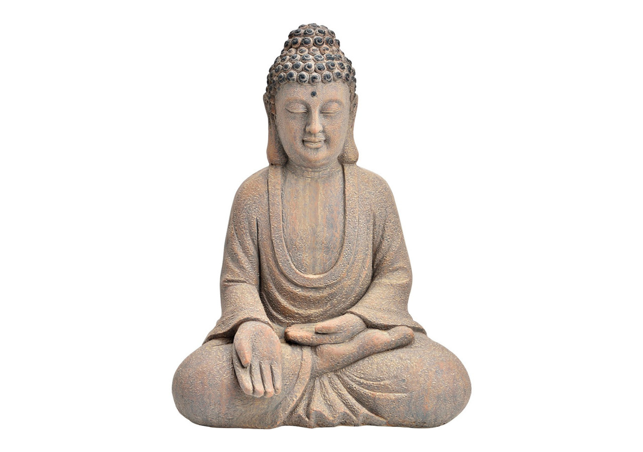 Statue de Bouddha en Magnésie - Finition antique brune 42x58x31cm - 10039627 - WURM