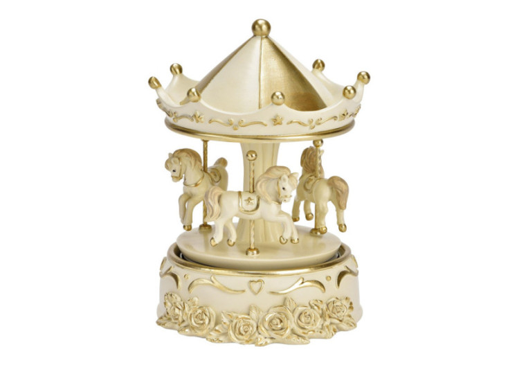 Boîte à Musique Carrousel avec Chevaux - 12x16x12cm - 10039821 - WURM