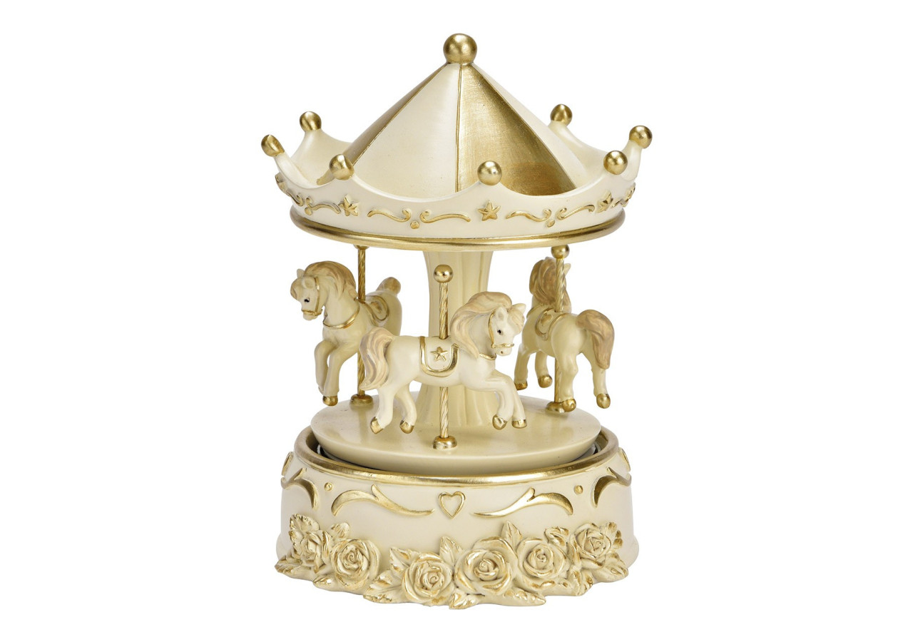 Boîte à Musique Carrousel avec Chevaux - 12x16x12cm - 10039821 - WURM