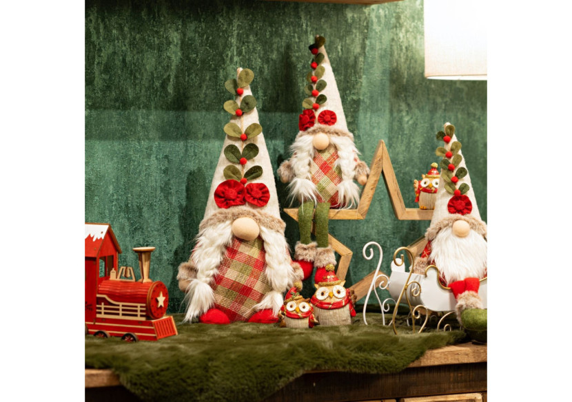 Scène Hivernale Train de Noël LED - Bois Rouge 56x19x8cm - 10039985 - WURM