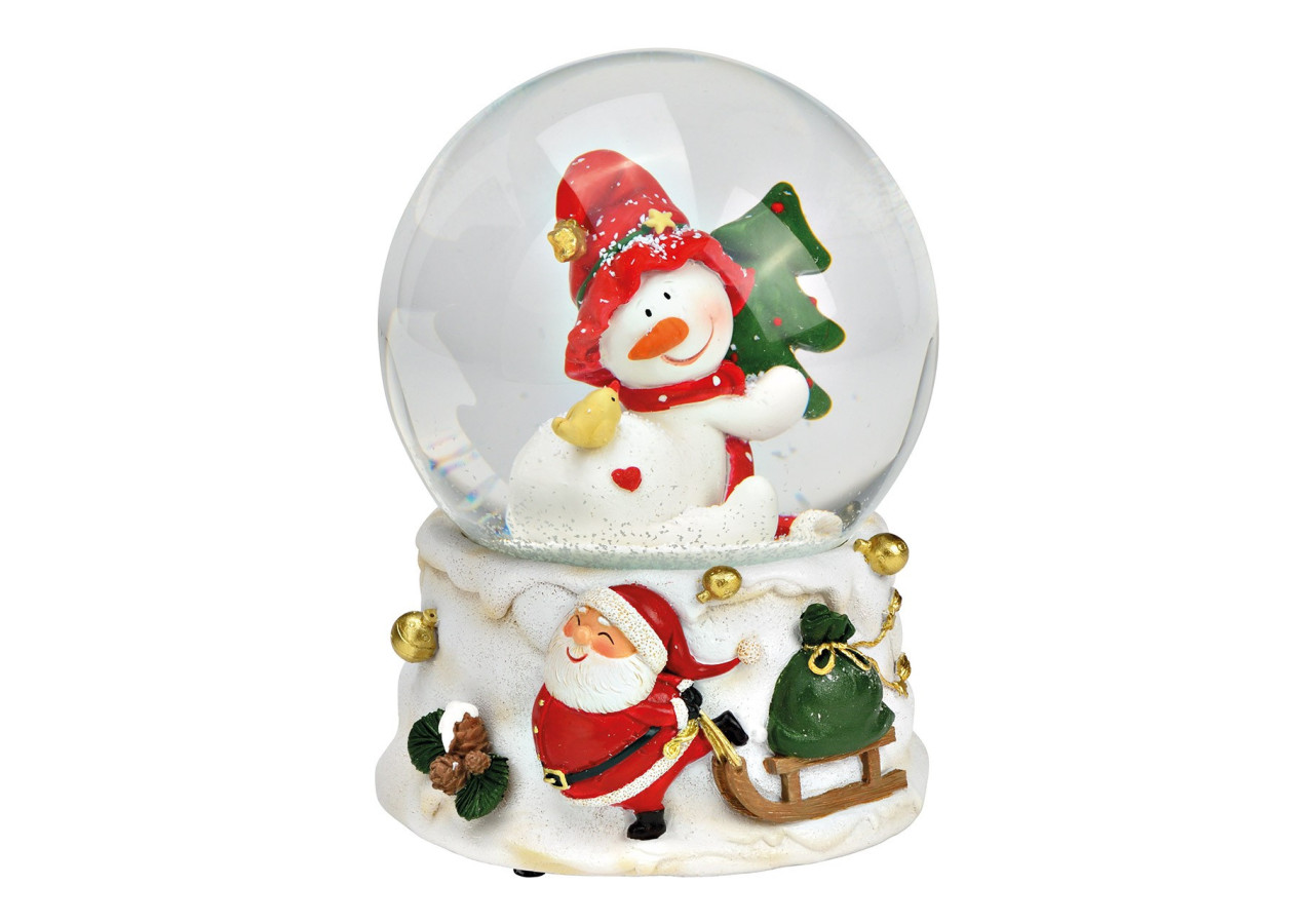 Boîte à musique - Neigeux bonhomme de neige en verre et poly 10x14x11cm - 10040001 - WURM