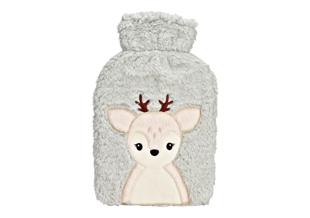 Bouillotte - Renne en peluche 1,7L en plastique gris 21x34x4cm - 10040013 - WURM