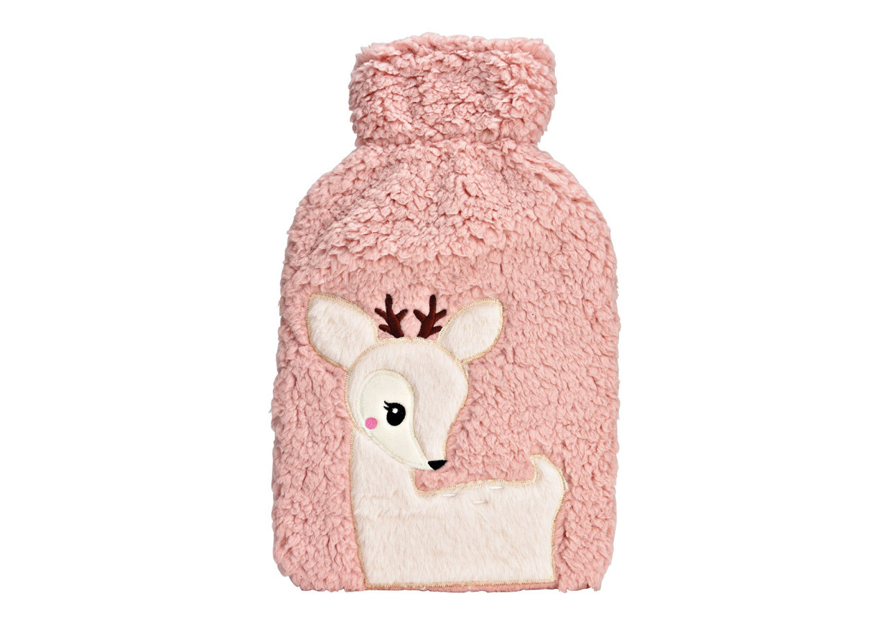 Bouillotte - Faon en peluche 1,7L en plastique rose 21x34x4cm - 10040014 - WURM