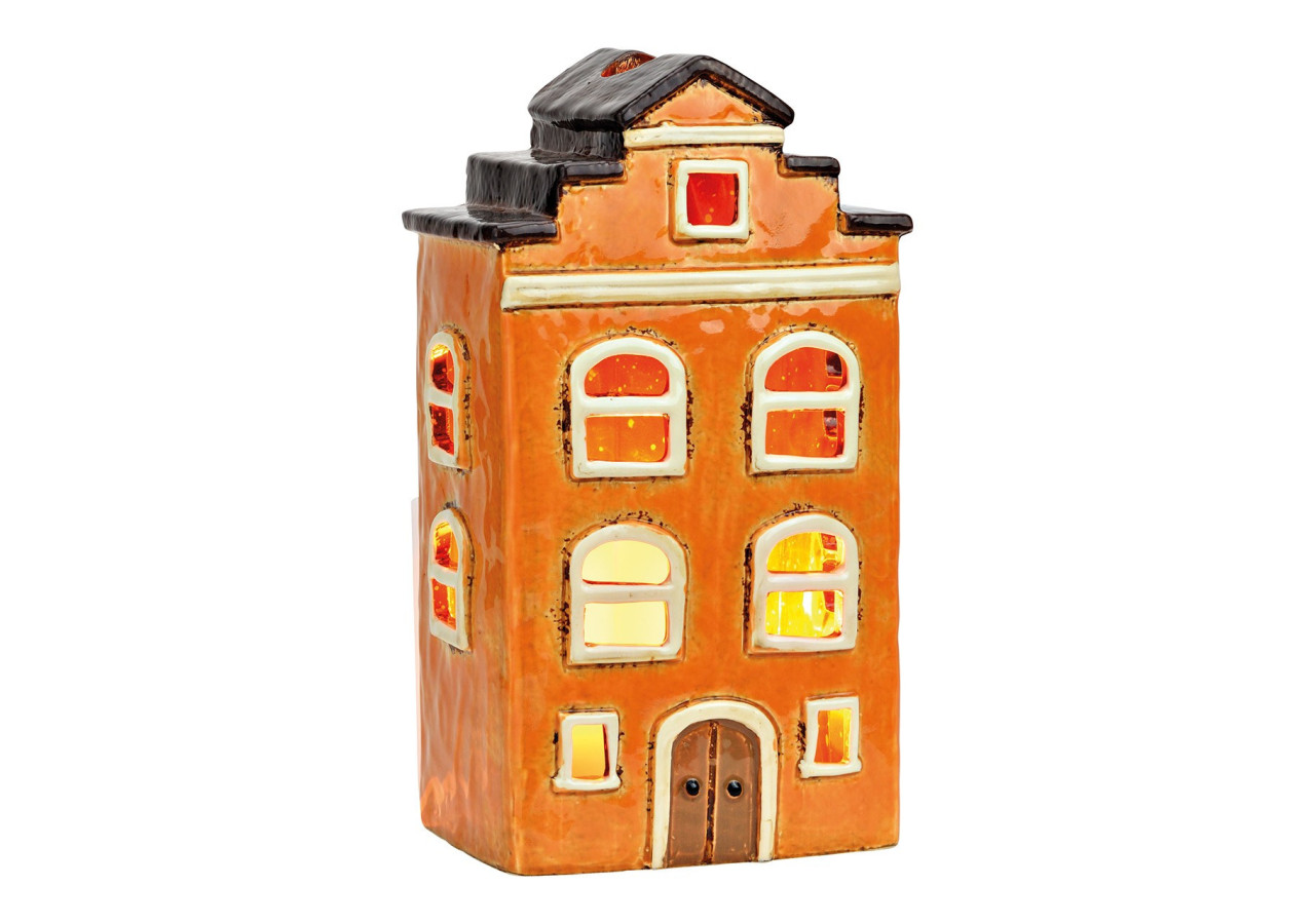 Lanterne décorative - Maison en grès multicolore 13x22x9cm - 10040050 - WURM