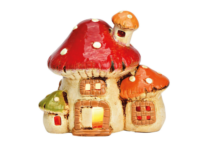 Maison à bougies Champignon - Céramique colorée 17x15x12cm - 10040066 - WURM
