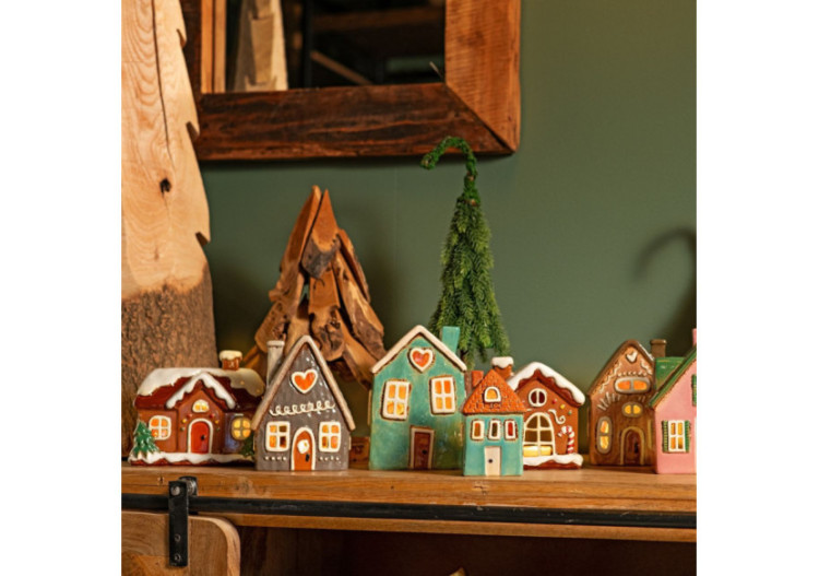 Maison à lumière Colorée - Céramique 17x15x9cm - 10040068 - WURM 2