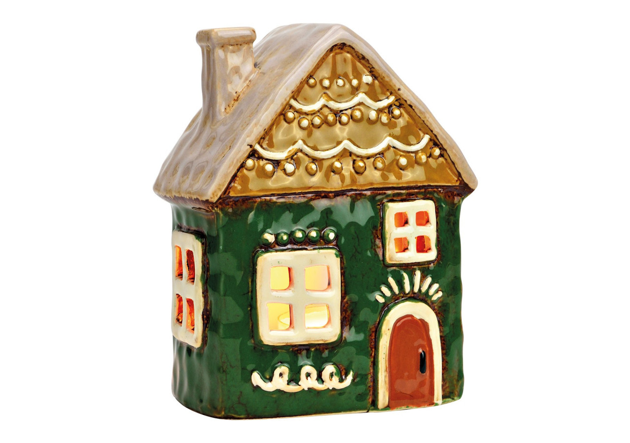 Maison à lumière Colorée - Céramique 13x17x8cm - 10040069 - WURM