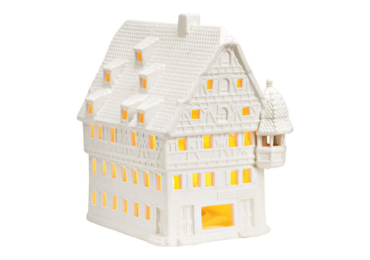 Maison Lichthaus Marien-Apotheke - Porcelaine blanche 13 x 18 x 18 cm - 10040096 - WURM