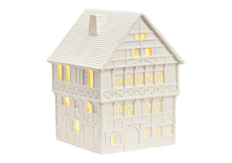 Maison Lichthaus Fritzlar - Porcelaine blanche 13 x 18 x 14 cm - 10040098 - WURM