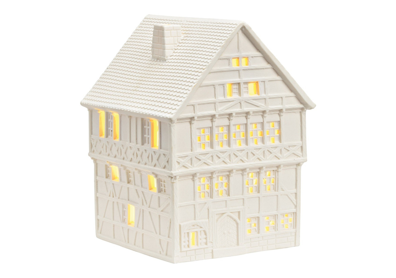 Maison Lichthaus Fritzlar - Porcelaine blanche 13 x 18 x 14 cm - 10040098 - WURM