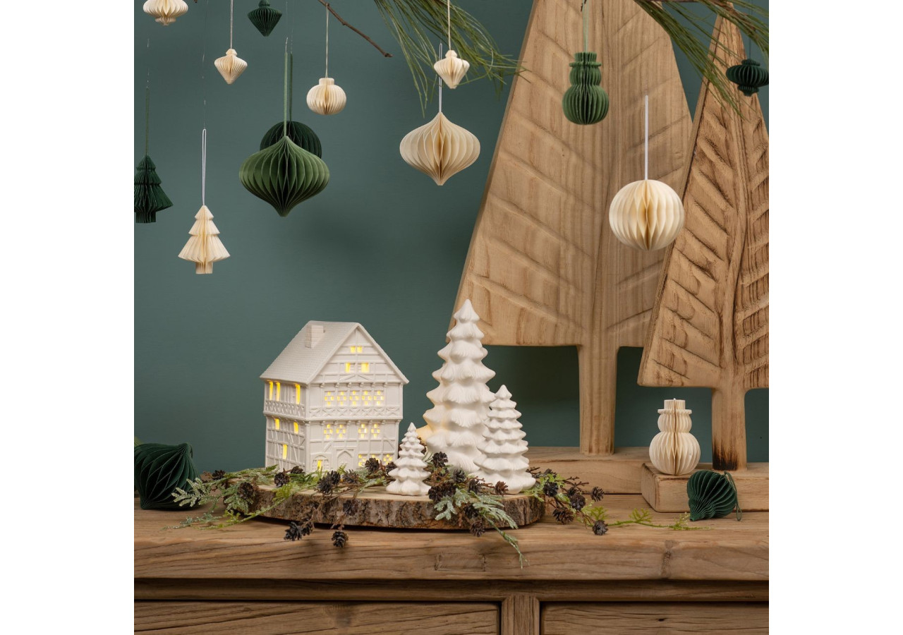 Maison Lichthaus Fritzlar - Porcelaine blanche 13 x 18 x 14 cm - 10040098 - WURM