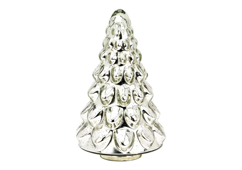 Sapin de Noël en Verre Argenté - Élégance 14x23x14cm - 10040112 - WURM