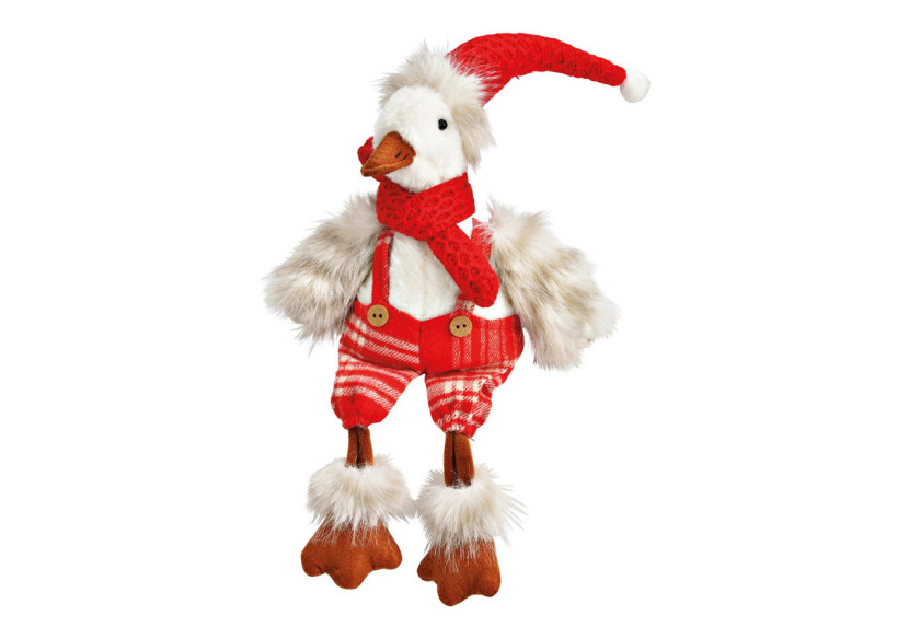 Canard de Noël en Textile Rouge et Blanc - 20x51x12cm - 10040180 - WURM Canard de Noël en Textile Rouge et Blanc - 20x51x12cm - 10040180 - WURM