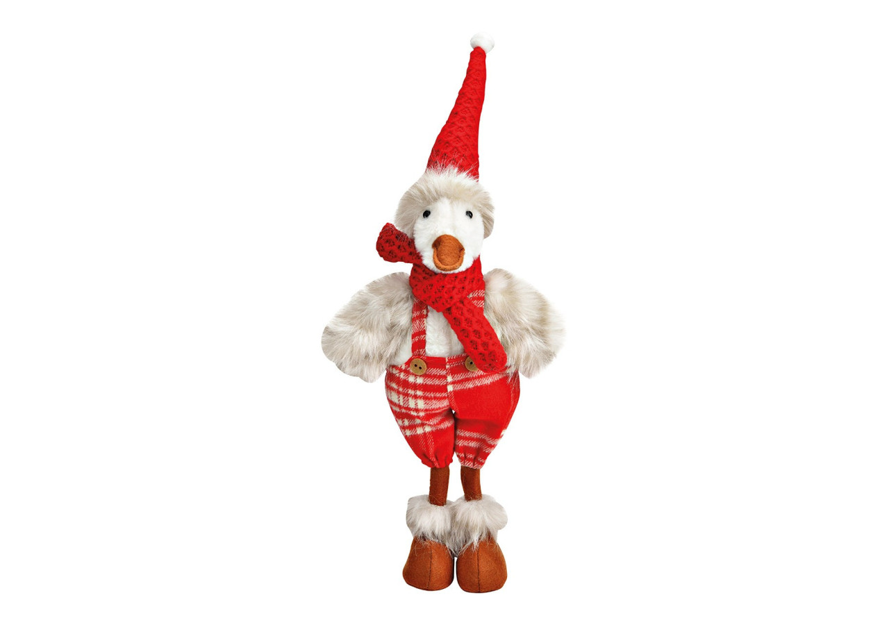Canard de Noël en Textile Rouge et Blanc - 20x51x11cm - 10040181 - WURM