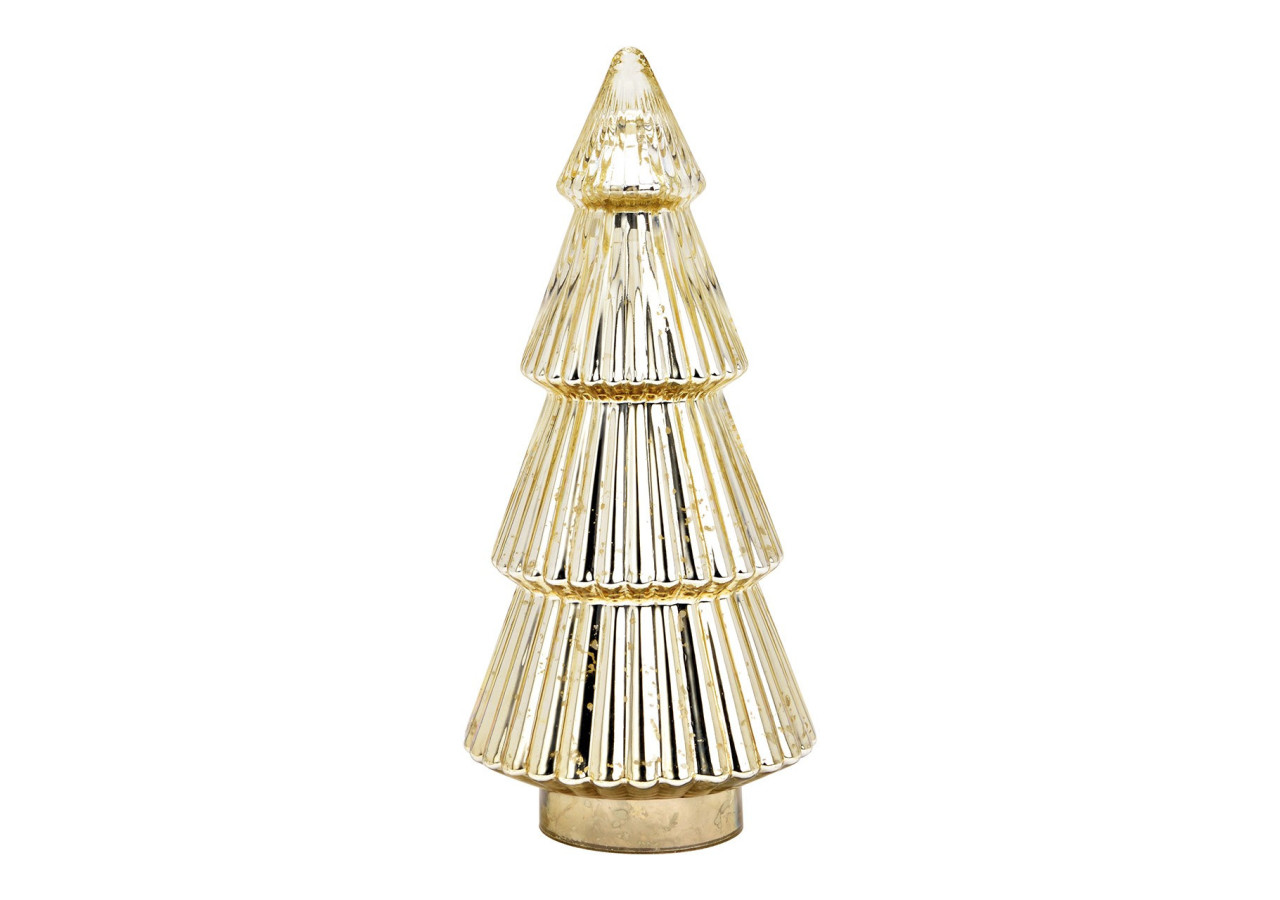 Sapin en verre couleur champagne - Dimensions 17x38x17cm - 10040194 - WURM