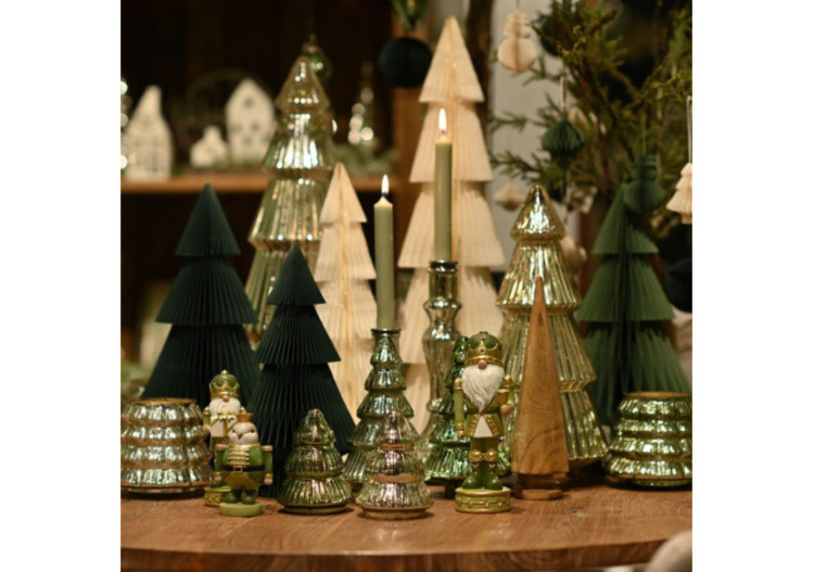 Sapin en verre couleur champagne - Dimensions 17x38x17cm - 10040194 - WURM 2