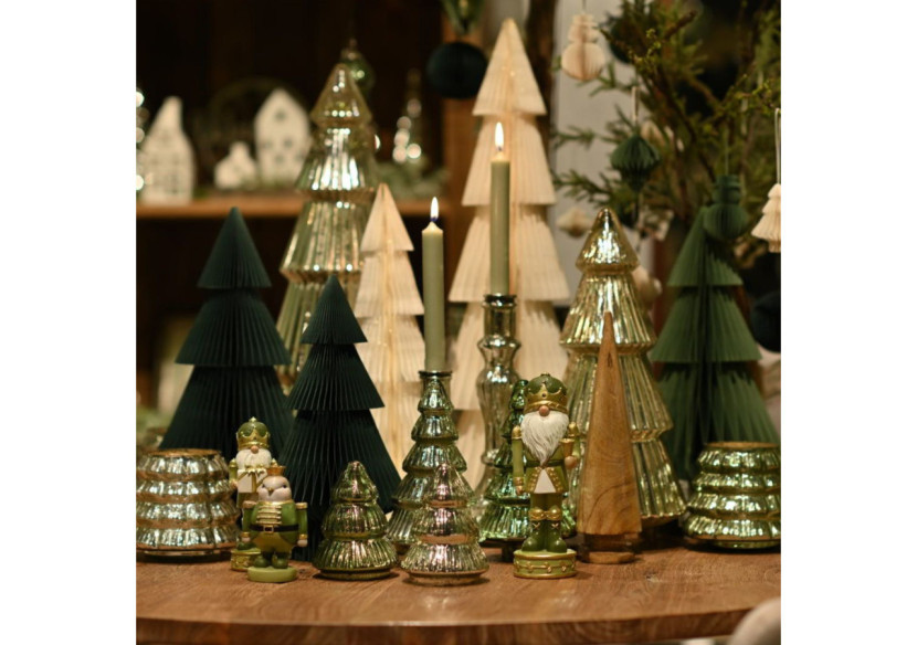 Sapin en verre couleur champagne - Dimensions 17x38x17cm - 10040194 - WURM