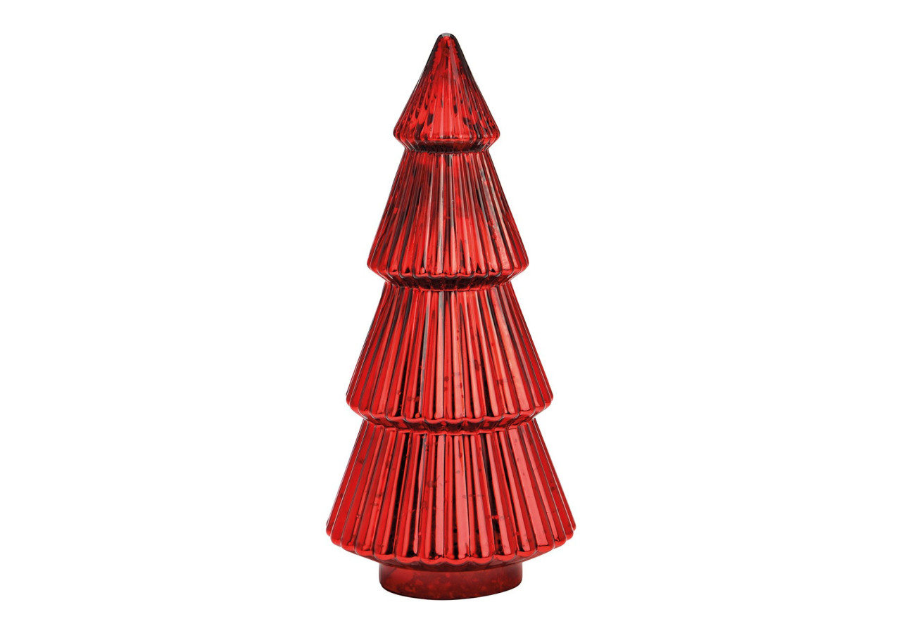 Sapin en verre rouge - Dimensions 17x38x17cm - 10040195 - WURM