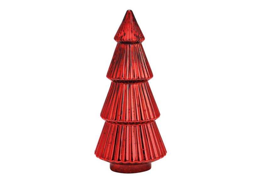 Sapin en verre rouge - Dimensions 17x38x17cm - 10040195 - WURM