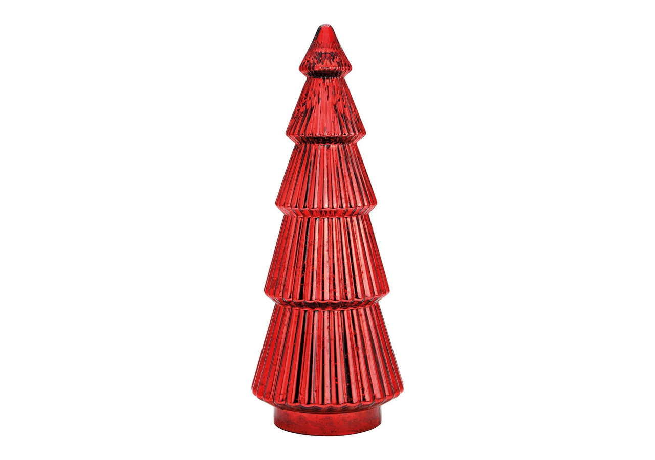 Sapin en verre rouge - Dimensions 21x54x21cm - 10040197 - WURM