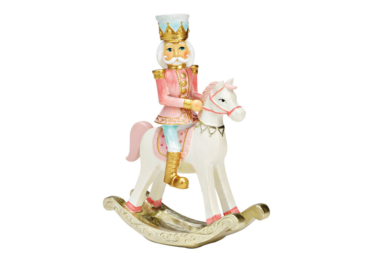 Cheval à bascule avec casse-noix en poly menthe et rose - Dimensions 13x18x6cm - 10040274 - WURM