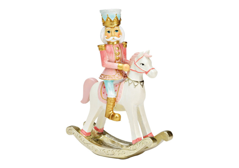 Cheval à bascule avec casse-noix en poly menthe et rose - Dimensions 13x18x6cm - 10040274 - WURM