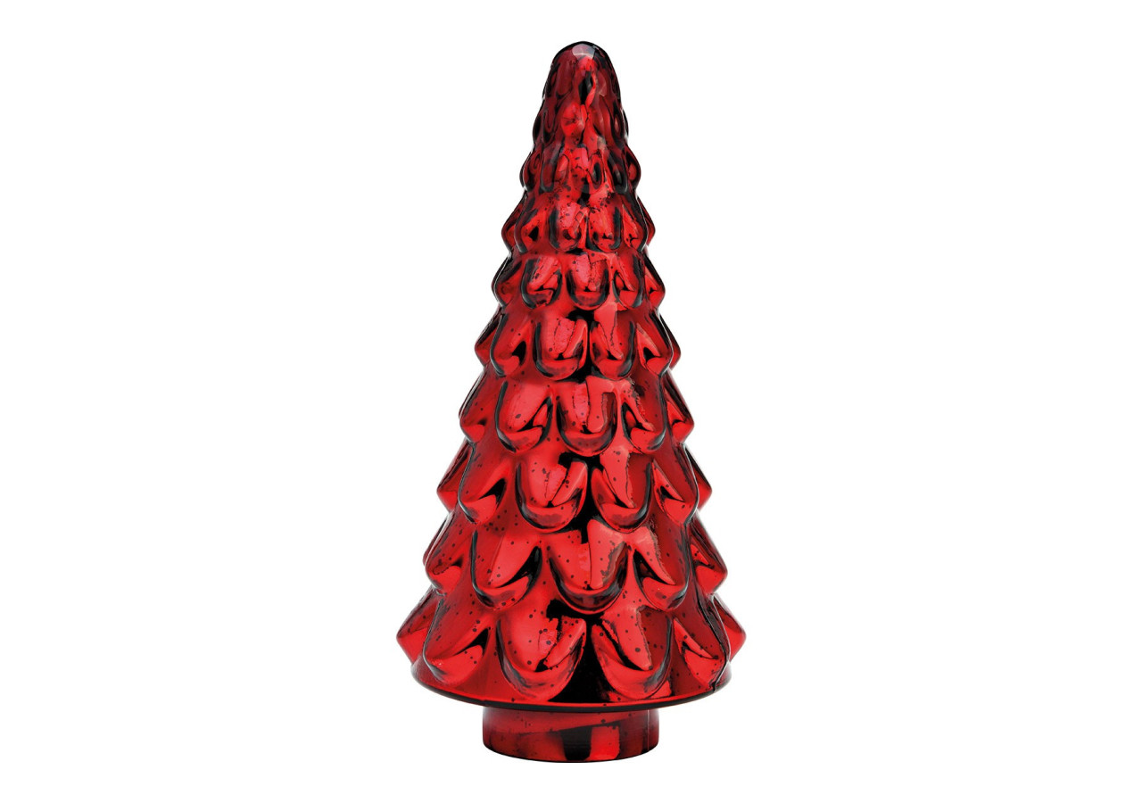Sapin en verre rouge - Dimensions 15x30x15cm - 10040356 - WURM