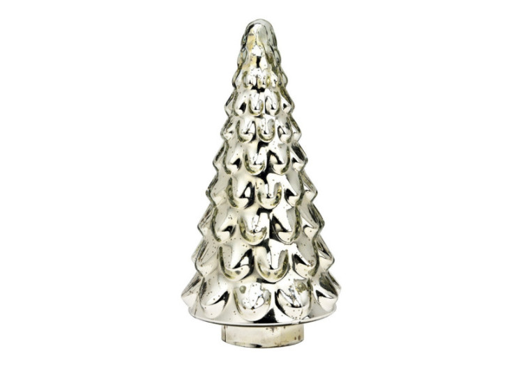 Sapin en Verre Argenté - Dimensions 15x30x15cm - 10040358 - WURM