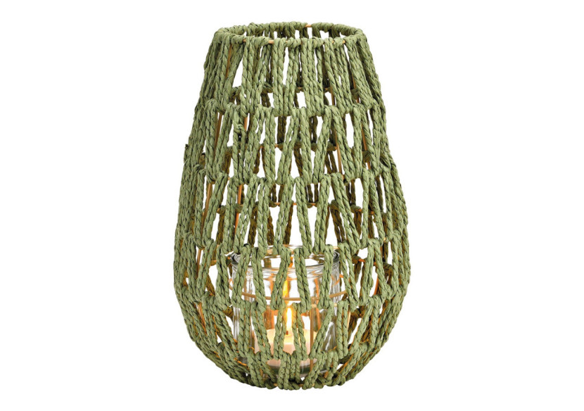 Lanterne Verte en Papier et Métal - Décoration Intérieure 22x31x22cm - 10040439 - WURM