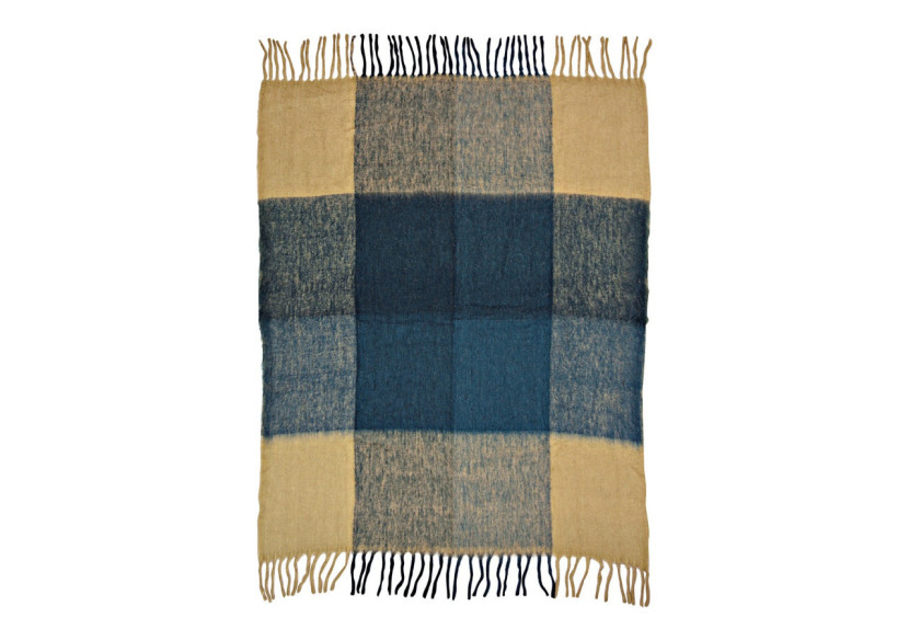 Tapis de lit à carreaux - Textile bleu 130 x 170 x 1cm - 10040459 - WURM