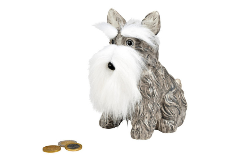 Tirelire Chien - Céramique grise 16 x 17 x 10cm - 10040483 - WURM