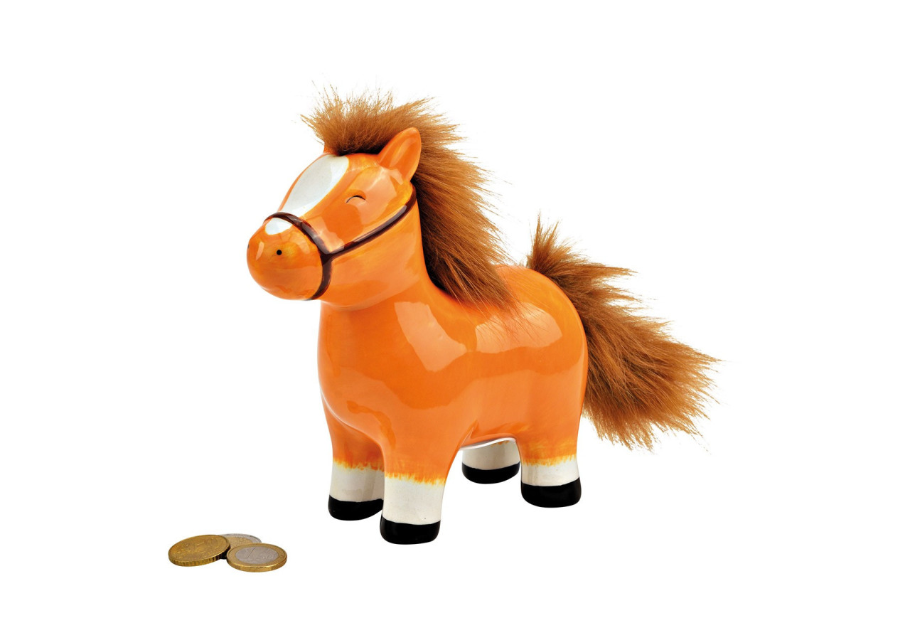 Tirelire Cheval - Céramique marron 16 x 17 x 7cm - 10040484 - WURM