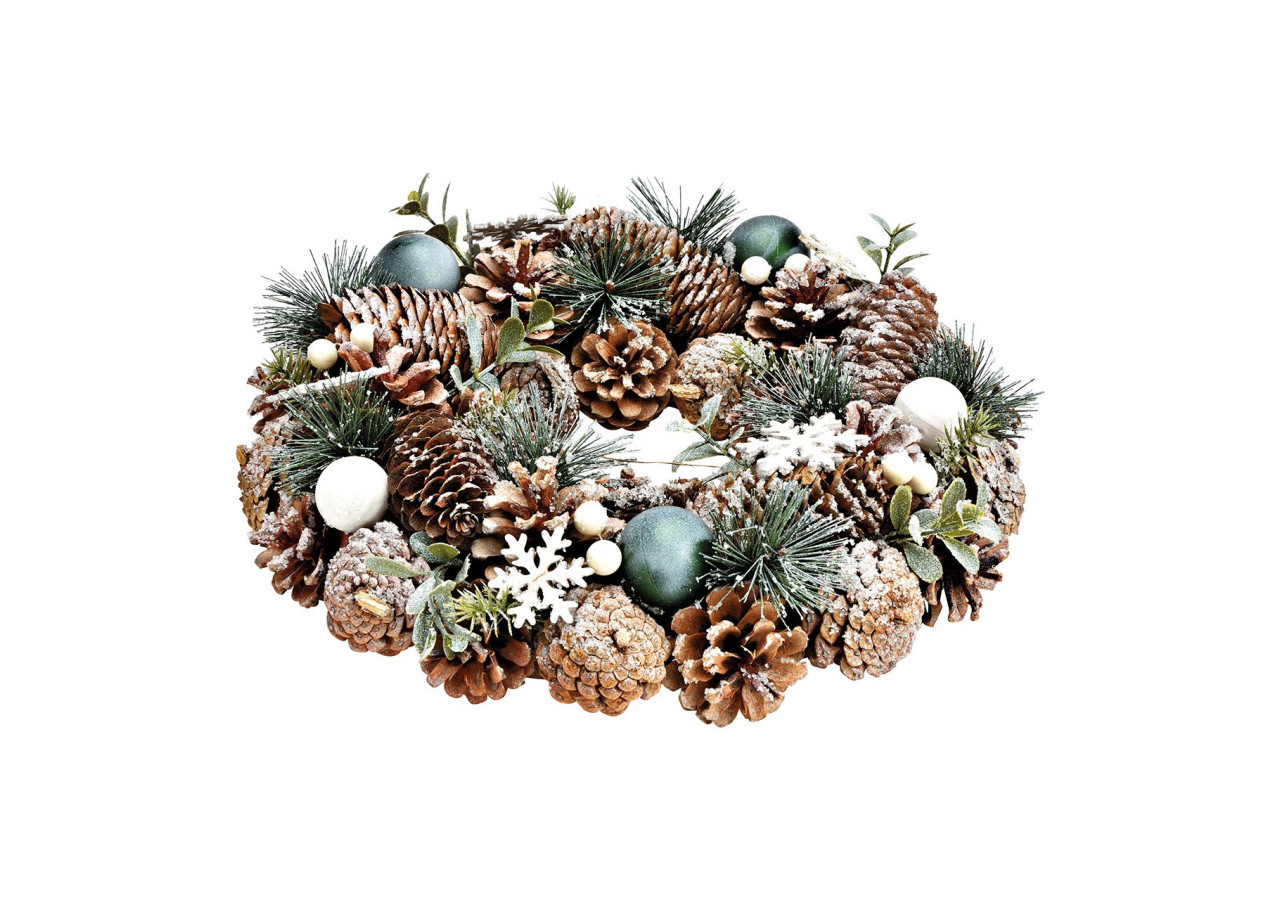 Couronne de Noël - Bois naturel 33 x 33 x 8cm - 10040492 - WURM