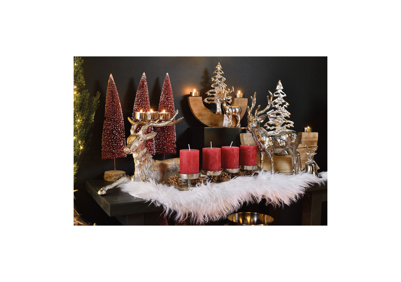 Décoration de Noël - Porte-Tealight Cerf en Métal Argenté - 10040624 - WURM