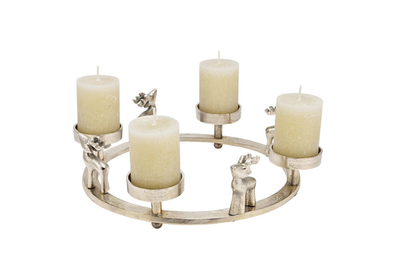 Couronne de l'Avent avec Figurines en Métal Argenté - 10040626 - WURM