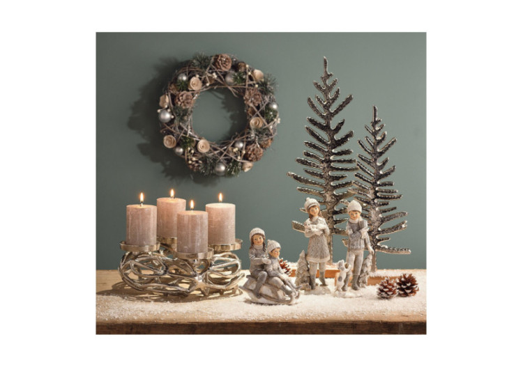 Couronne de l'Avent en Métal Argenté - Dimensions 30x11x30cm - 10040627 - WURM 2