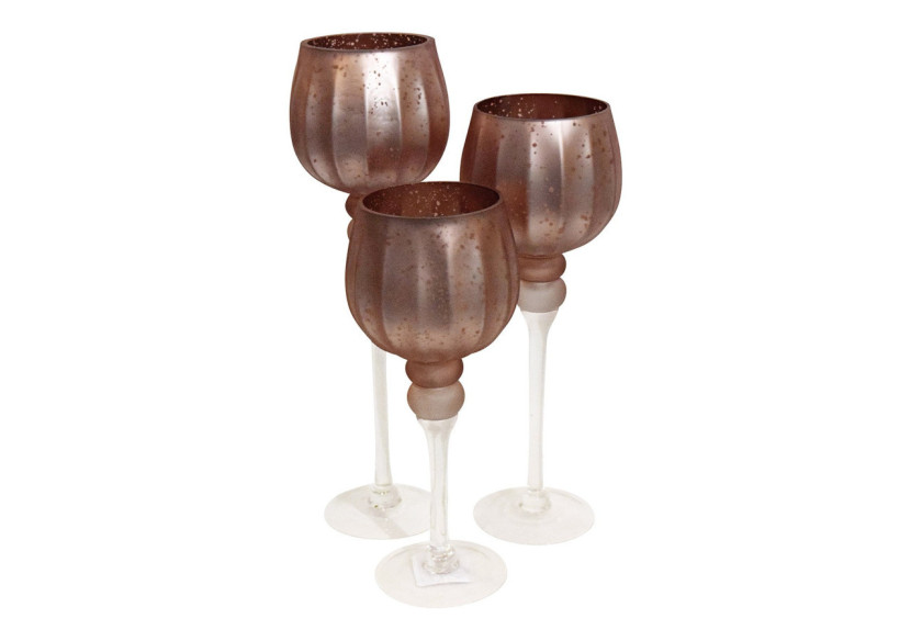 Set de Photophores en Verre Rose - 3 pièces - 10040662 - WURM