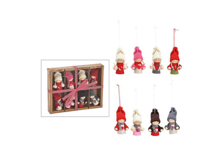 Ornements de Noël - 8 Figurines Enfant en Textile Multicolore - 10040669 - WURM