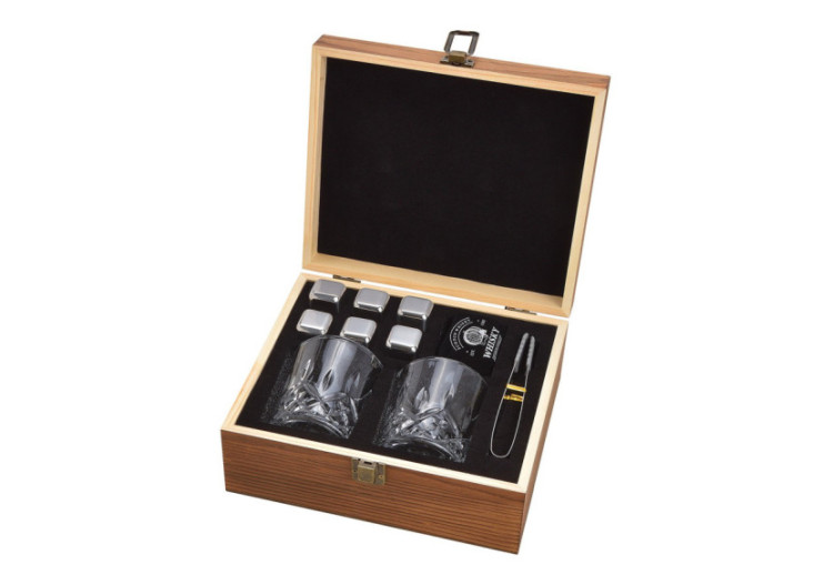 Set de glaçons Whisky - Acier inoxydable, 6 glaçons, 2 verres - 10040966 - WURM 2