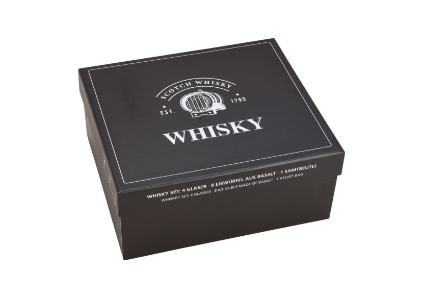 Set de Whisky en Pierre - 8 Glaçons en Basalte avec 4 Verres 300ml - 10040968 - WURM