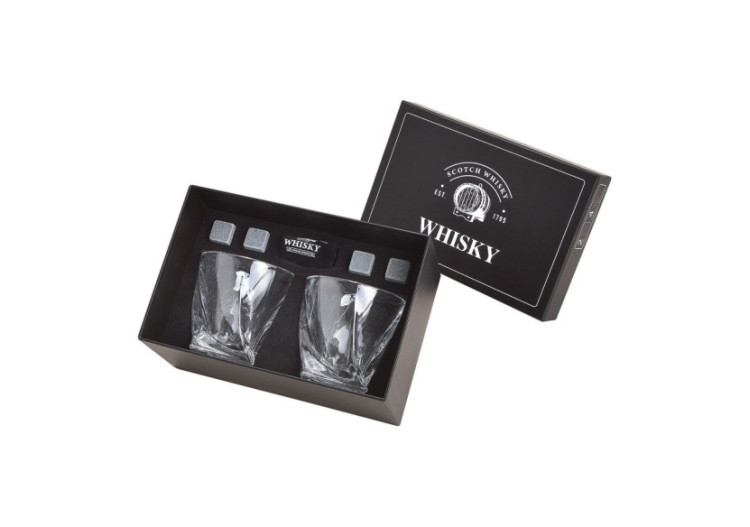 Set de Whisky en Pierre - 4 Glaçons en Basalte avec 2 Verres 300ml - 10040969 - WURM 2
