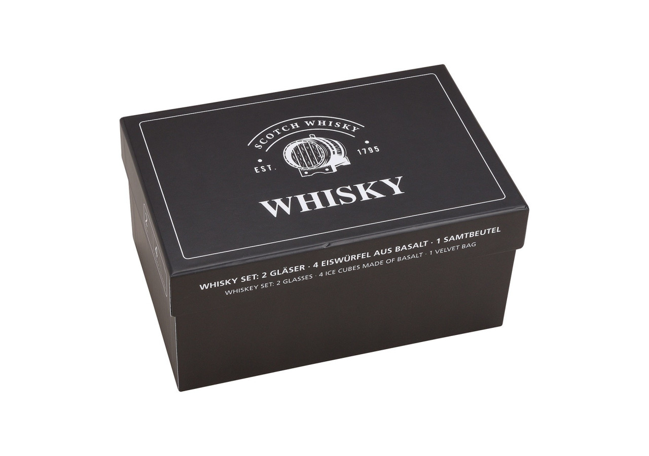 Set de Whisky en Pierre - 4 Glaçons en Basalte avec 2 Verres 300ml - 10040969 - WURM